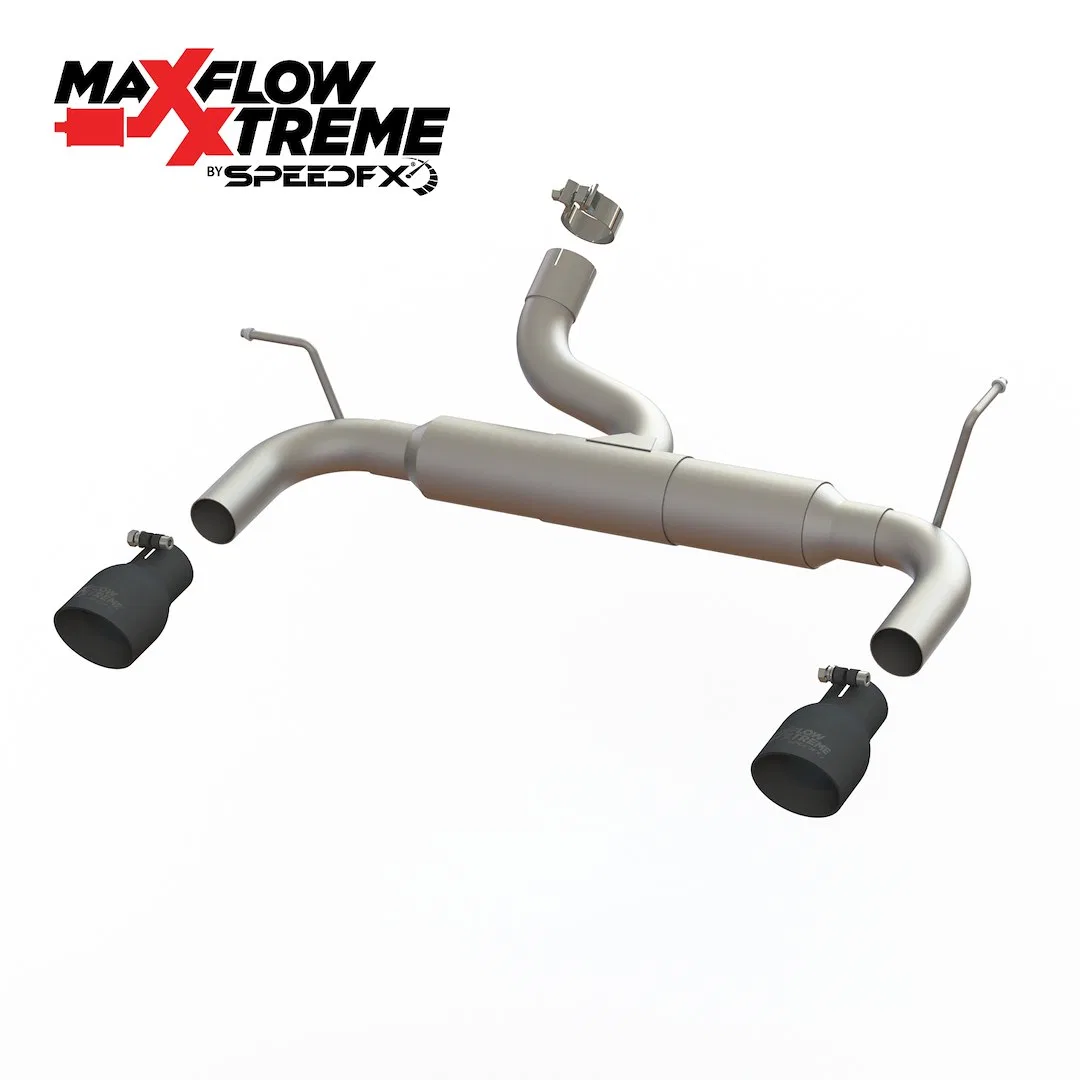 50600 – SPEEDFX Exhaust System Kit, 304 Stainless Steel With MaxFlow Xtreme Muffler Single Exhaust With Dual Exit Rea...